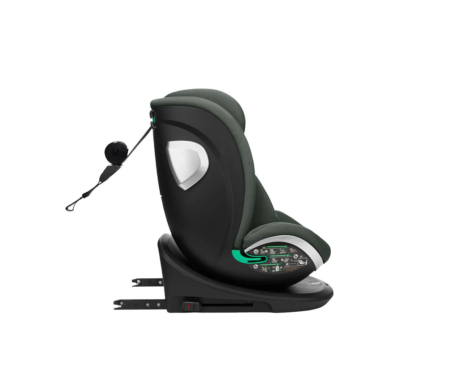 Вращающееся автокресло с изофиксом KikkaBoo i-Drive Army Green, 40-150 см