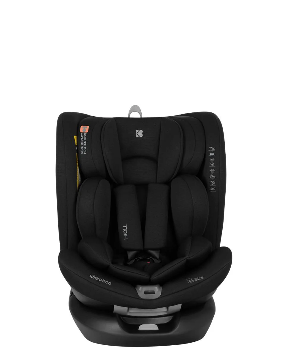 Вращающееся автокресло с изофиксом KikkaBoo i-Roll Black, 40-150 см