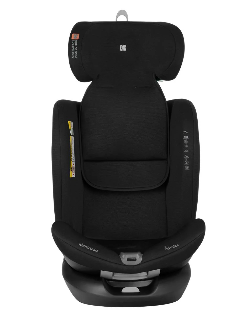 Вращающееся автокресло с изофиксом KikkaBoo i-Roll Black, 40-150 см