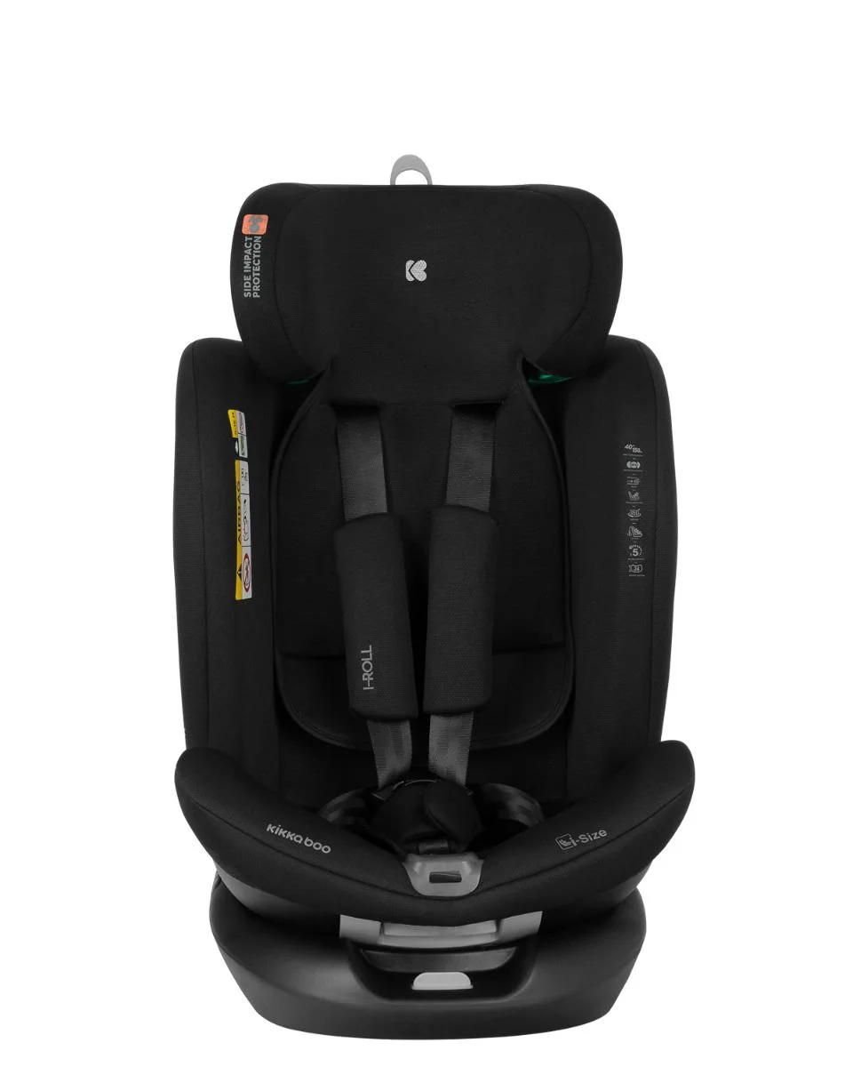 Вращающееся автокресло с изофиксом KikkaBoo i-Roll Black, 40-150 см