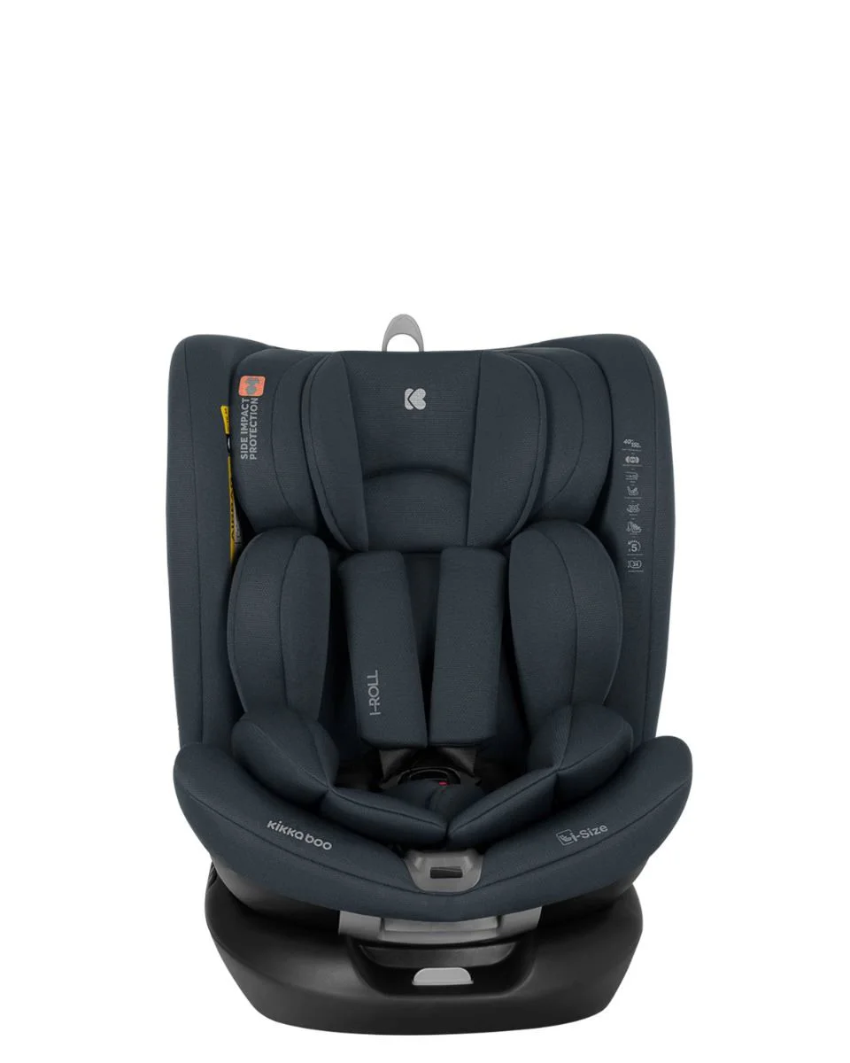 Вращающееся автокресло с изофиксом KikkaBoo i-Roll Dark Grey, 40-150 см