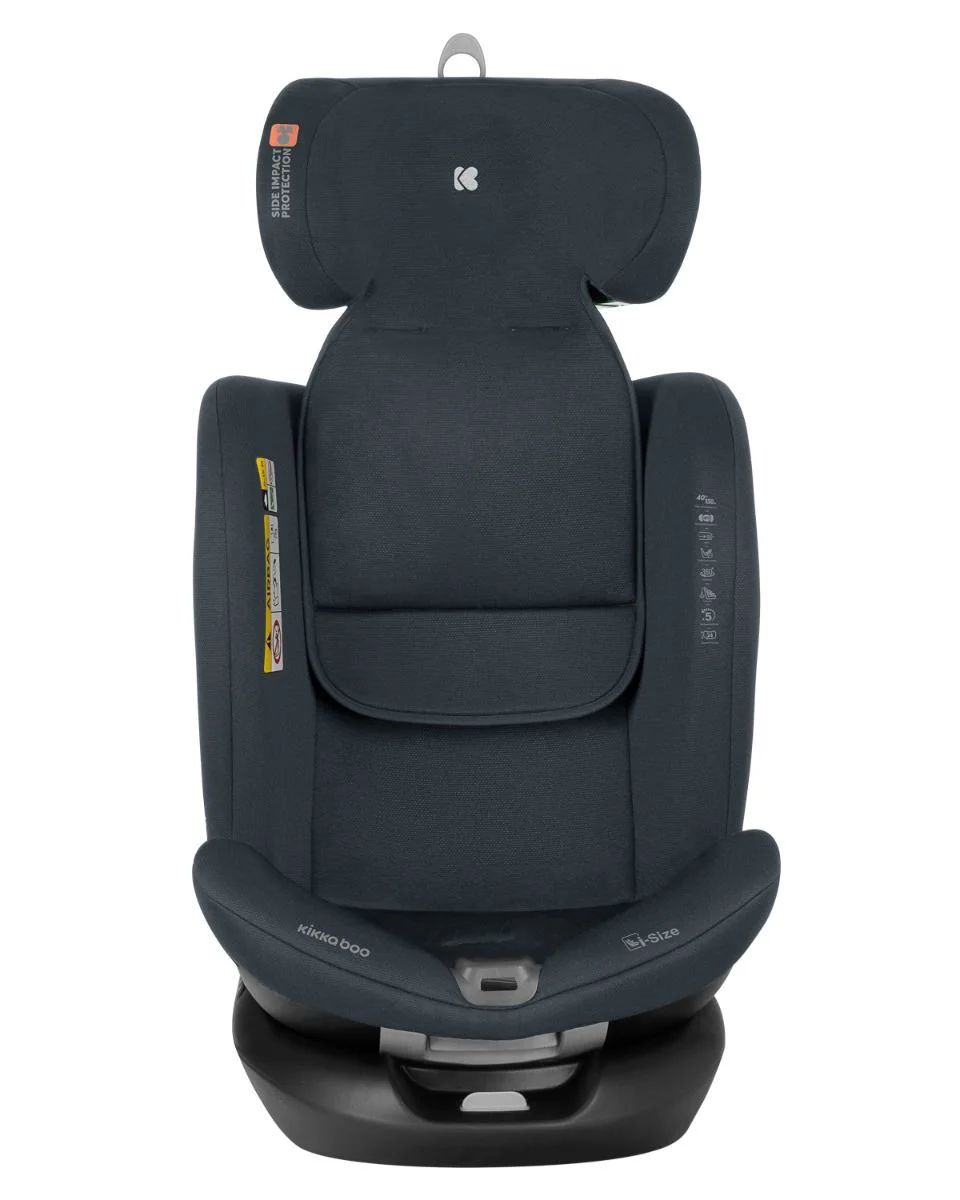 Вращающееся автокресло с изофиксом KikkaBoo i-Roll Dark Grey, 40-150 см