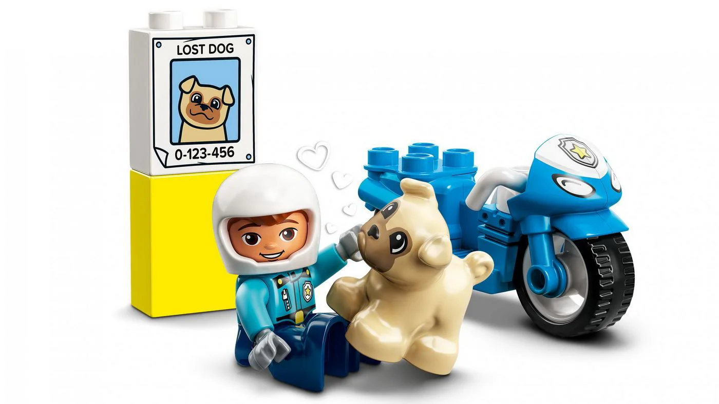 Set de constructie LEGO Duplo Motocicleta de politie pentru salvare, 5 el. foto