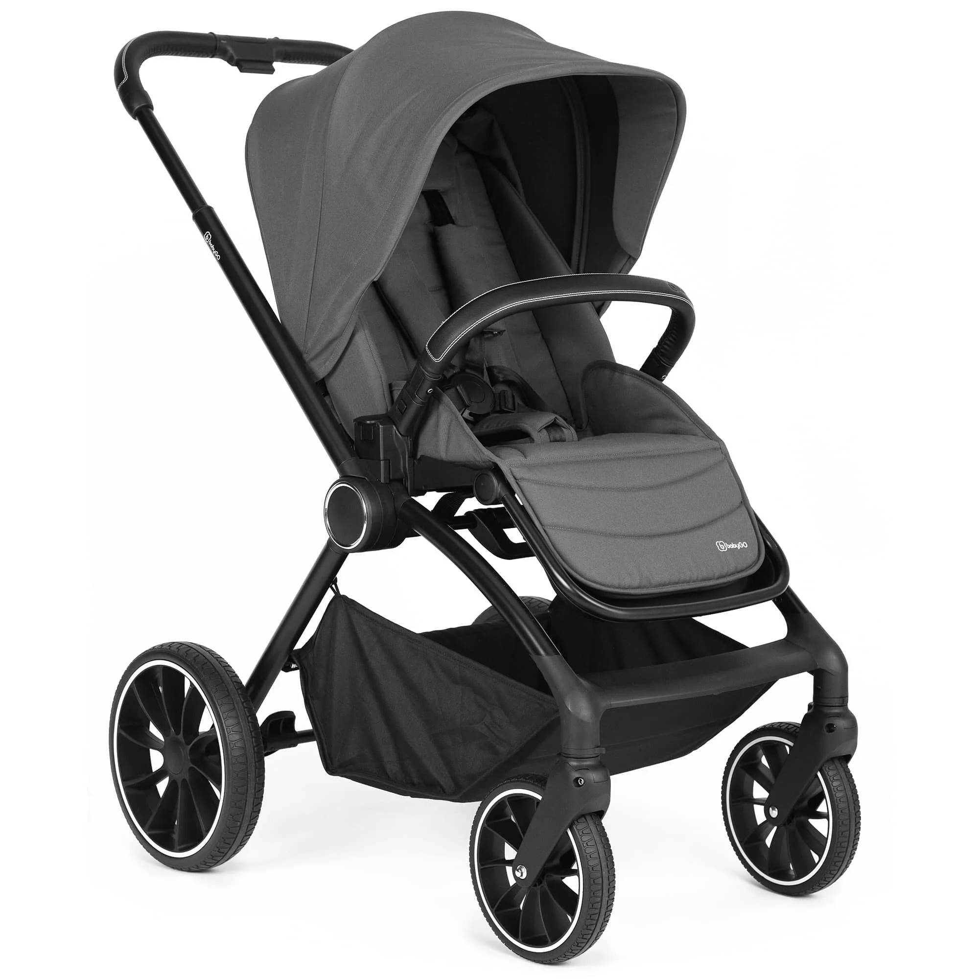 Carucior 3 in 1 BabyGo Harmony Gri, cadru Black