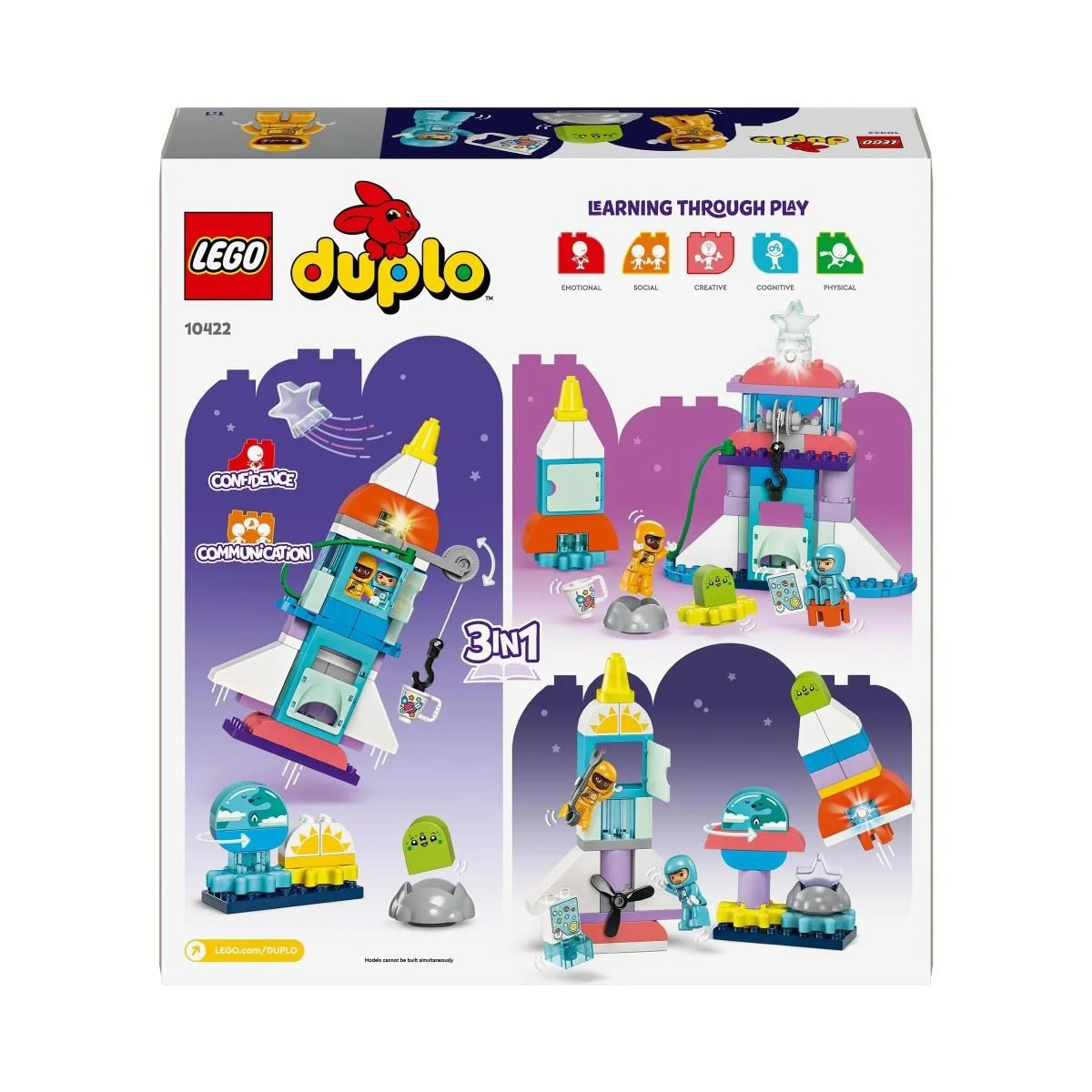 Set de constructie 3 in 1 LEGO Duplo Aventura cu naveta spatiala, 58 el. foto