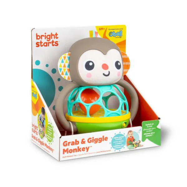 Jucarie multi senzoriala Bright Starts Grab & Giggle Monkey