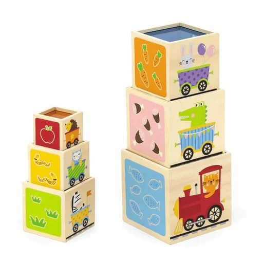Piramida din lemn Viga Toys Ne jucam si invatam foto