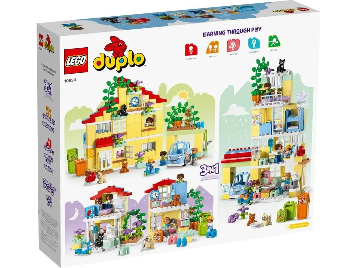 Set de constructie 3 in 1 LEGO Duplo Casa de familie, 218 el.