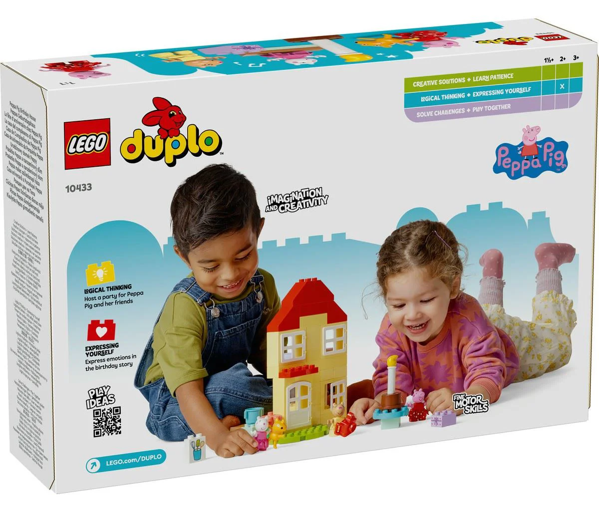 Set de constructie LEGO Duplo Purcelusa Peppa si casa aniversara, 59 el.