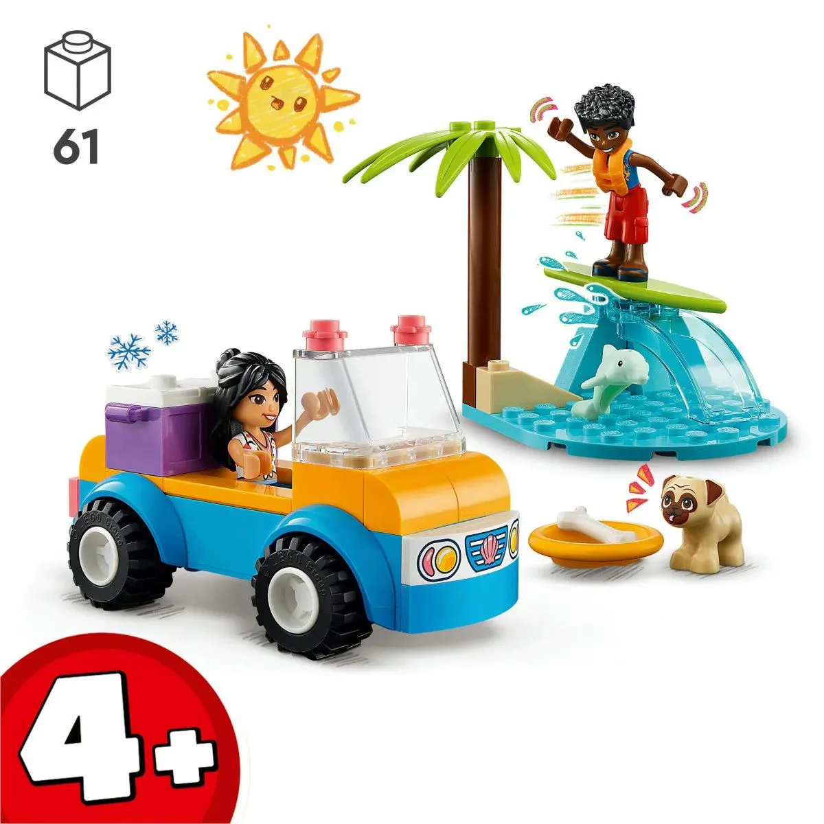 Set de constructie LEGO Friends Distractie pe plaja in buggy, 61 el. foto