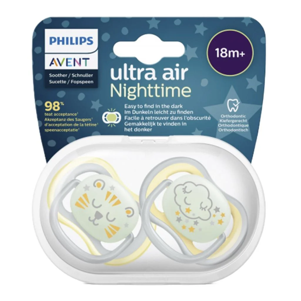 Suzeta din silicon Philips Avent Ultra Air Night (18+ luni), 2 buc. foto