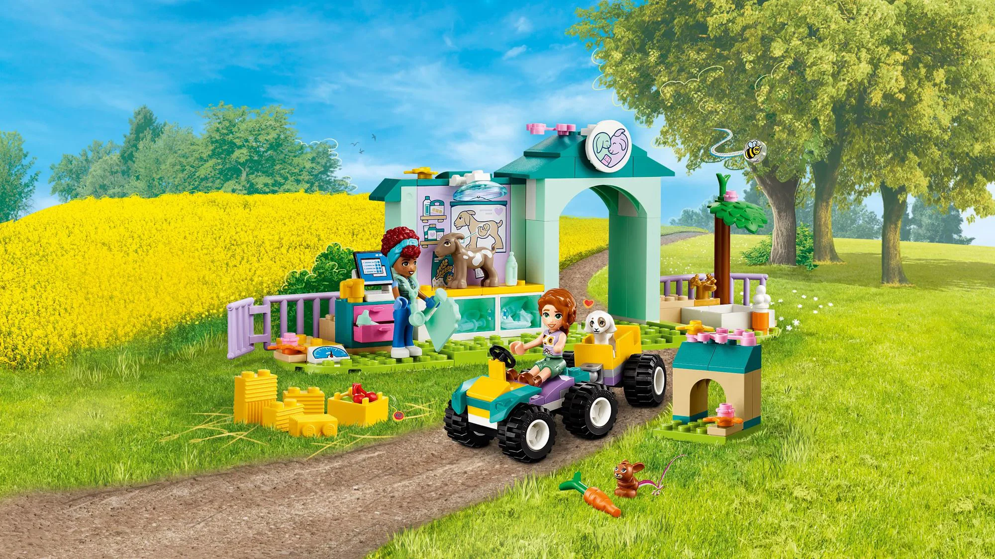 Set de constructie LEGO Friends Clinica veterinara pentru animale de ferma, 161 el. foto