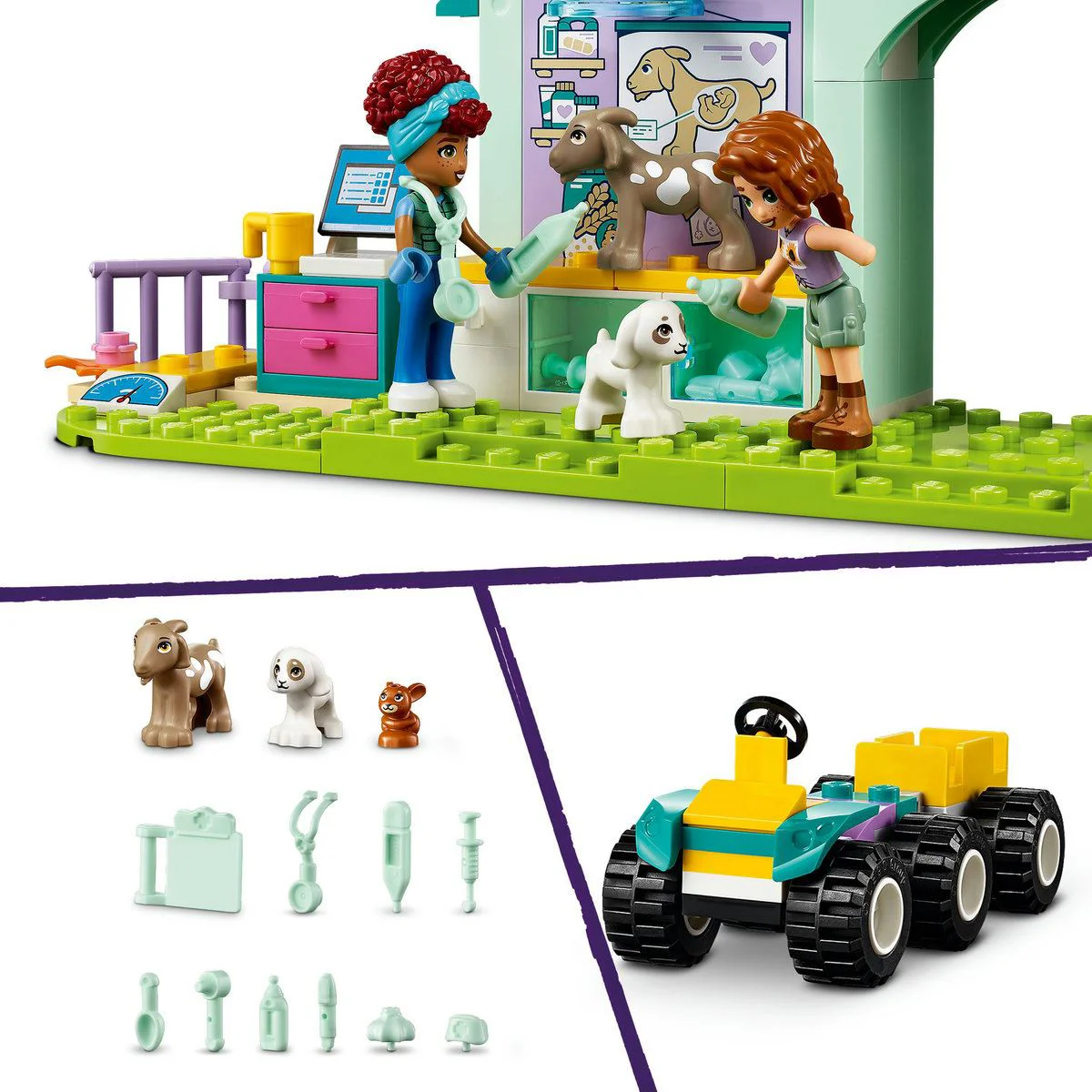 Set de constructie LEGO Friends Clinica veterinara pentru animale de ferma, 161 el. foto