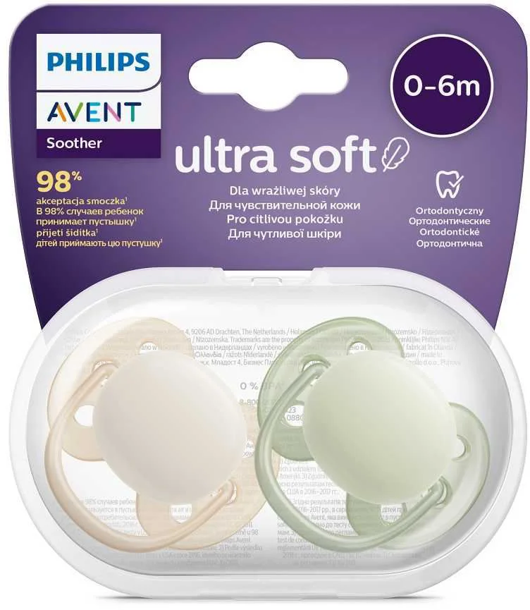 Соска из силикона Philips Avent Ultra Soft Boy (0-6 мес.), 2 шт.