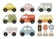 Set de jucarie din lemn Tooky Toy Vehicule de serviciu foto