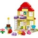 Set de constructie LEGO Duplo Purcelusa Peppa si casa aniversara, 59 el.