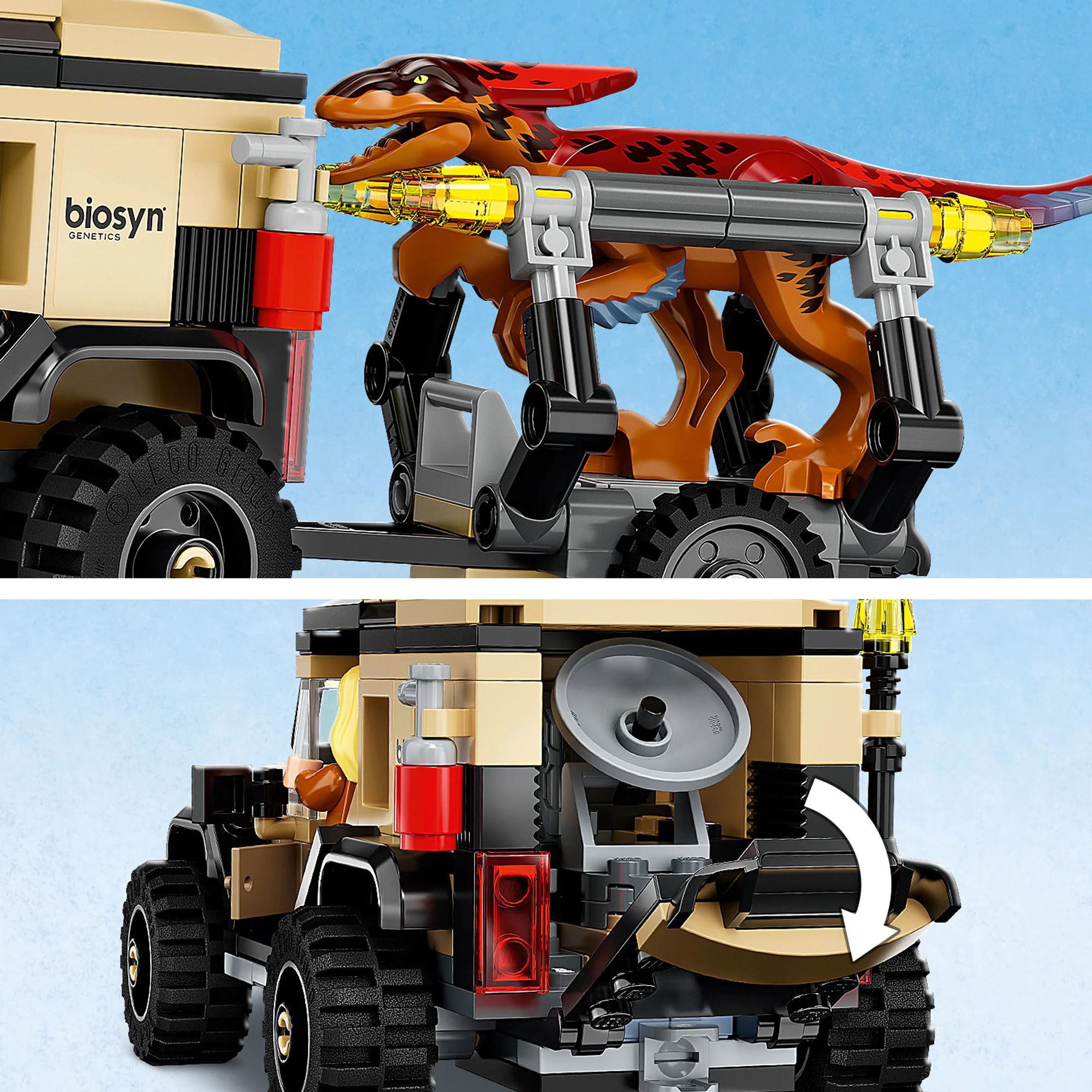 Set de constructie LEGO Jurassic World Transport de Pyroraptor si Dilophozaur , 254 el. foto