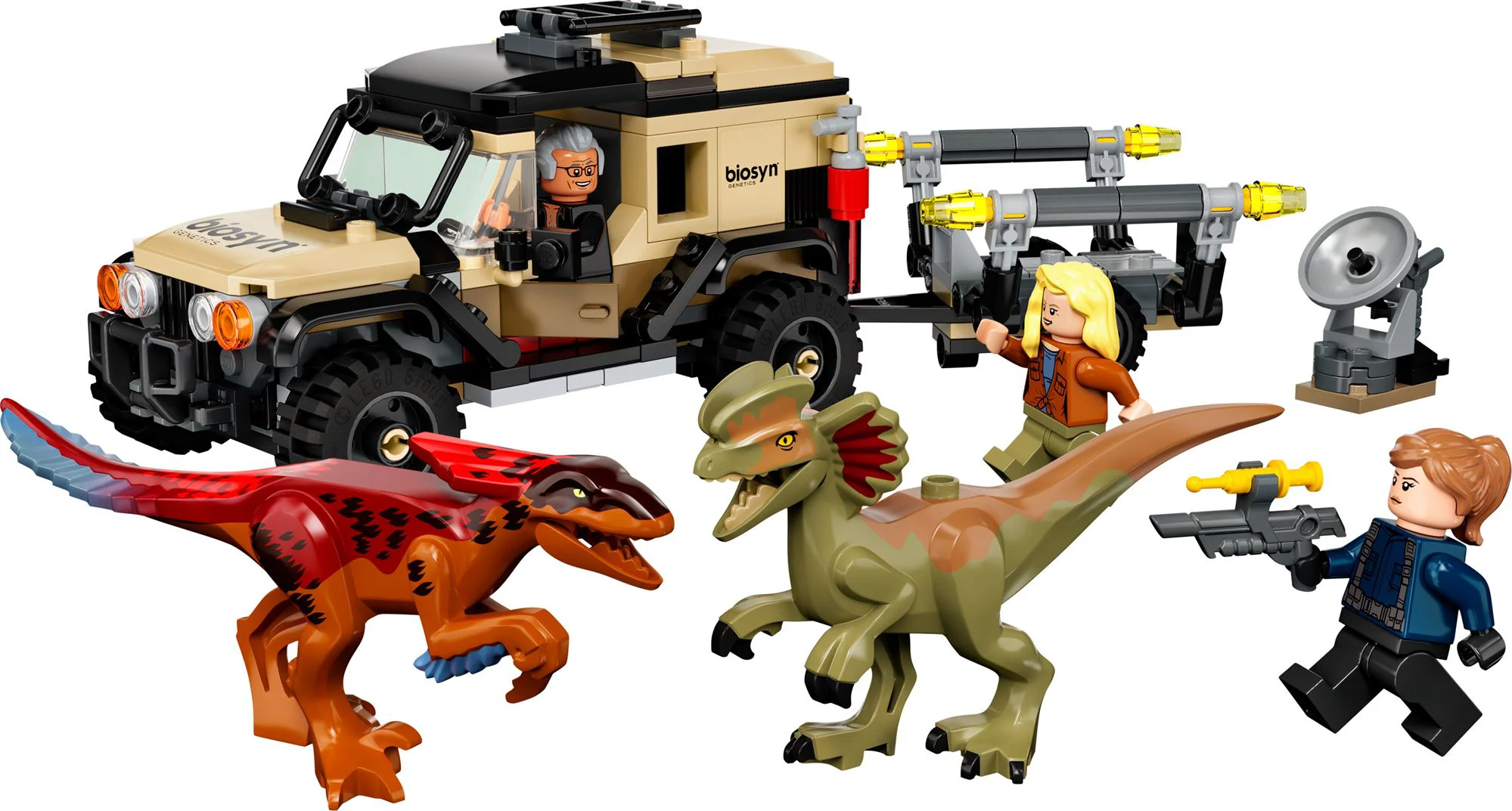 Set de constructie LEGO Jurassic World Transport de Pyroraptor si Dilophozaur , 254 el. foto