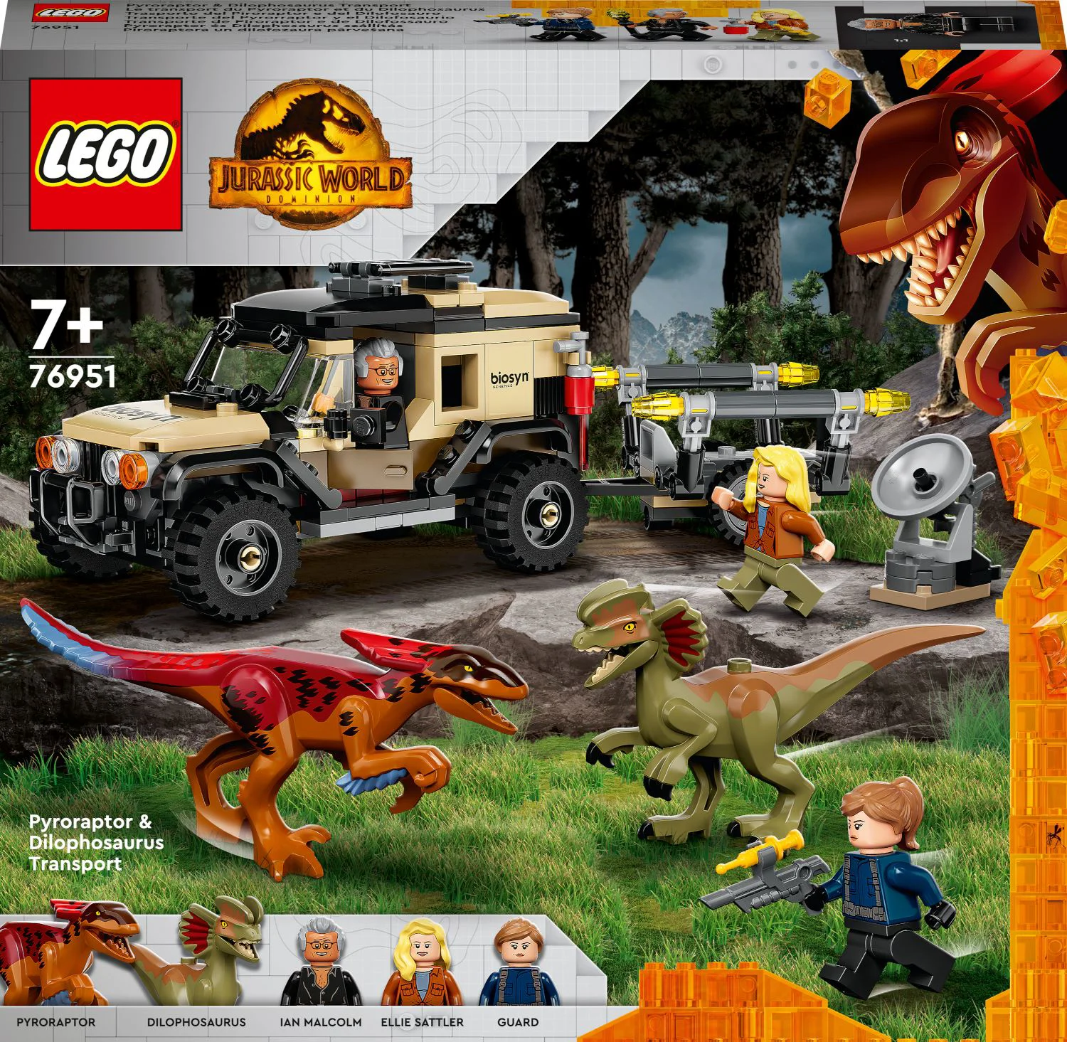 Set de constructie LEGO Jurassic World Transport de Pyroraptor si Dilophozaur , 254 el. foto