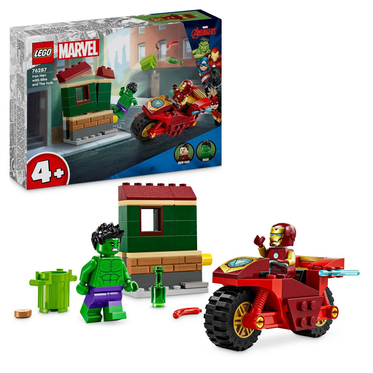 Конструктор LEGO Marvel Железный человек на мотоцикле и Халк, 68 эл. foto