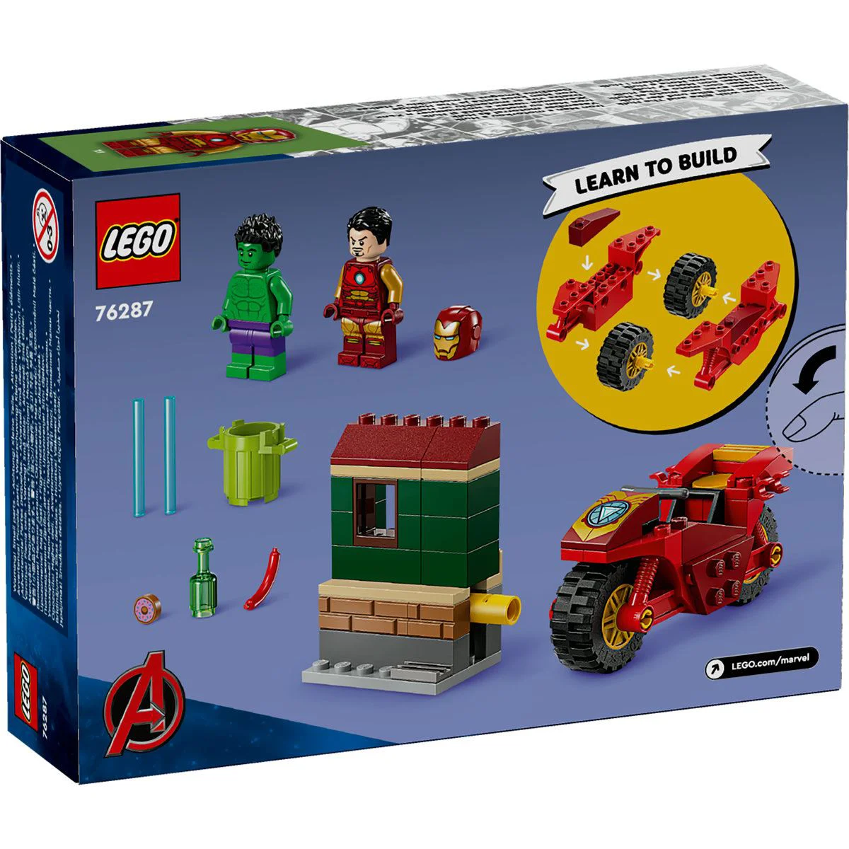 Конструктор LEGO Marvel Железный человек на мотоцикле и Халк, 68 эл. foto