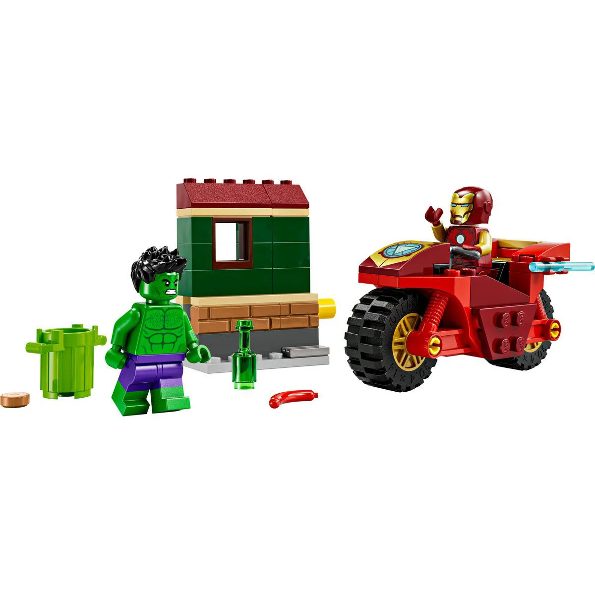Конструктор LEGO Marvel Железный человек на мотоцикле и Халк, 68 эл. foto