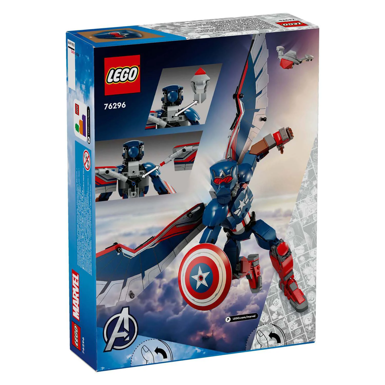 Figurina LEGO Marvel Sam Wilson Captain America, 359 el. foto