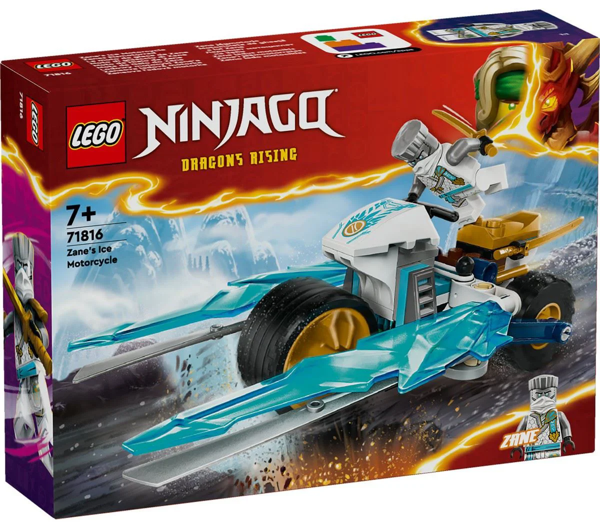Set de constructie LEGO Ninjago Motocicleta de gheata a lui Zane, 84 el. foto