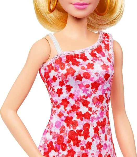 Papusa Barbie "Fashionista in rochie cu model floral" foto