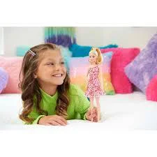 Papusa Barbie "Fashionista in rochie cu model floral" foto