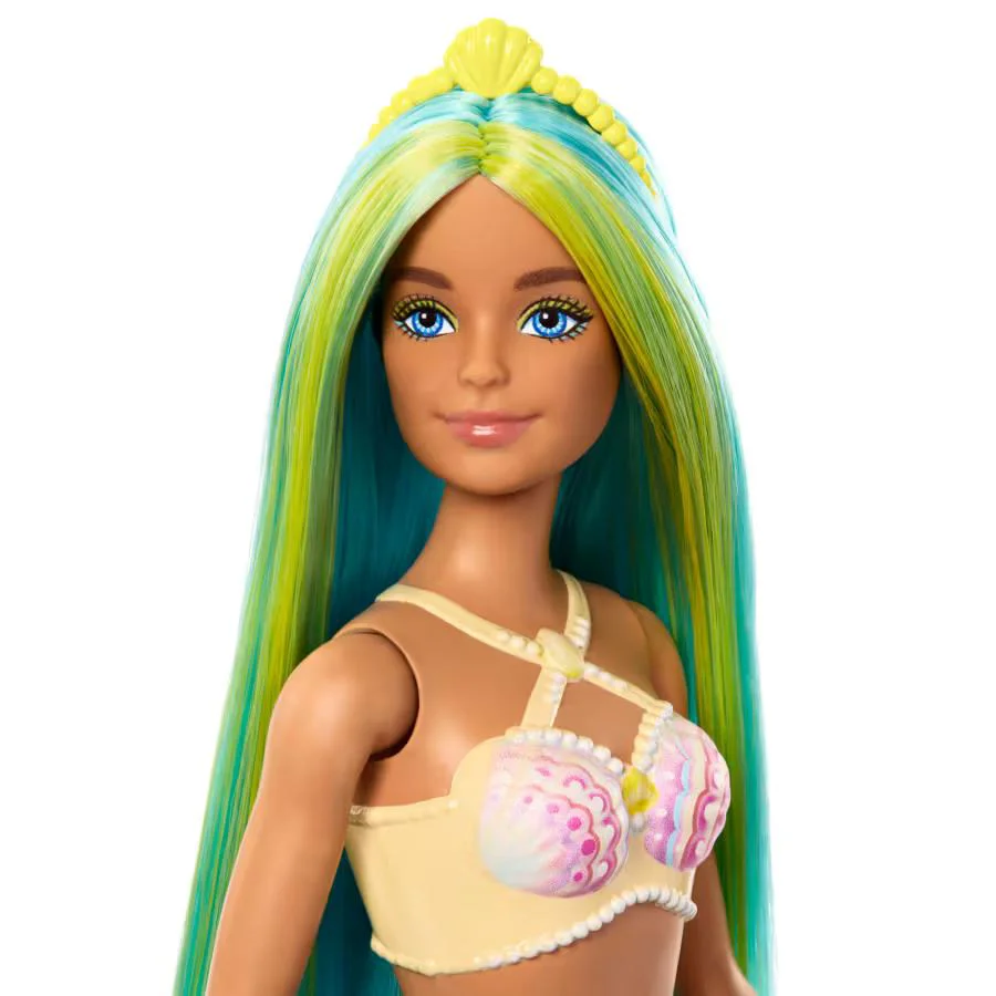 Papusa Barbie Dreamtopia "Sirena cu par albastru-verde"