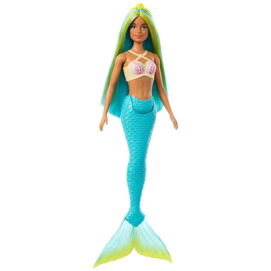 Papusa Barbie Dreamtopia "Sirena cu par albastru-verde"