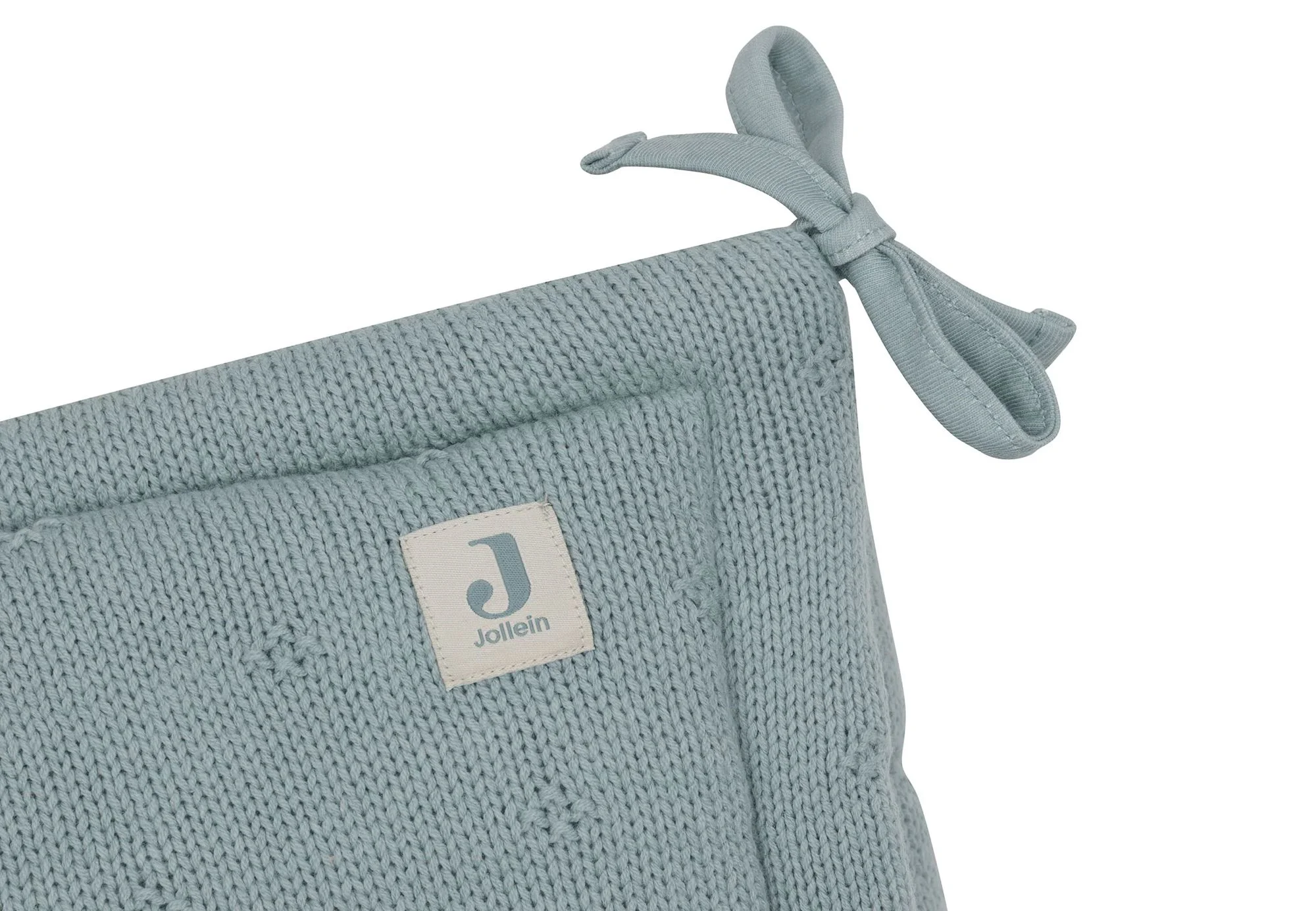 Aparator lateral pentru patut Jollein Cosy Knit Sea Green, 180x30 cm