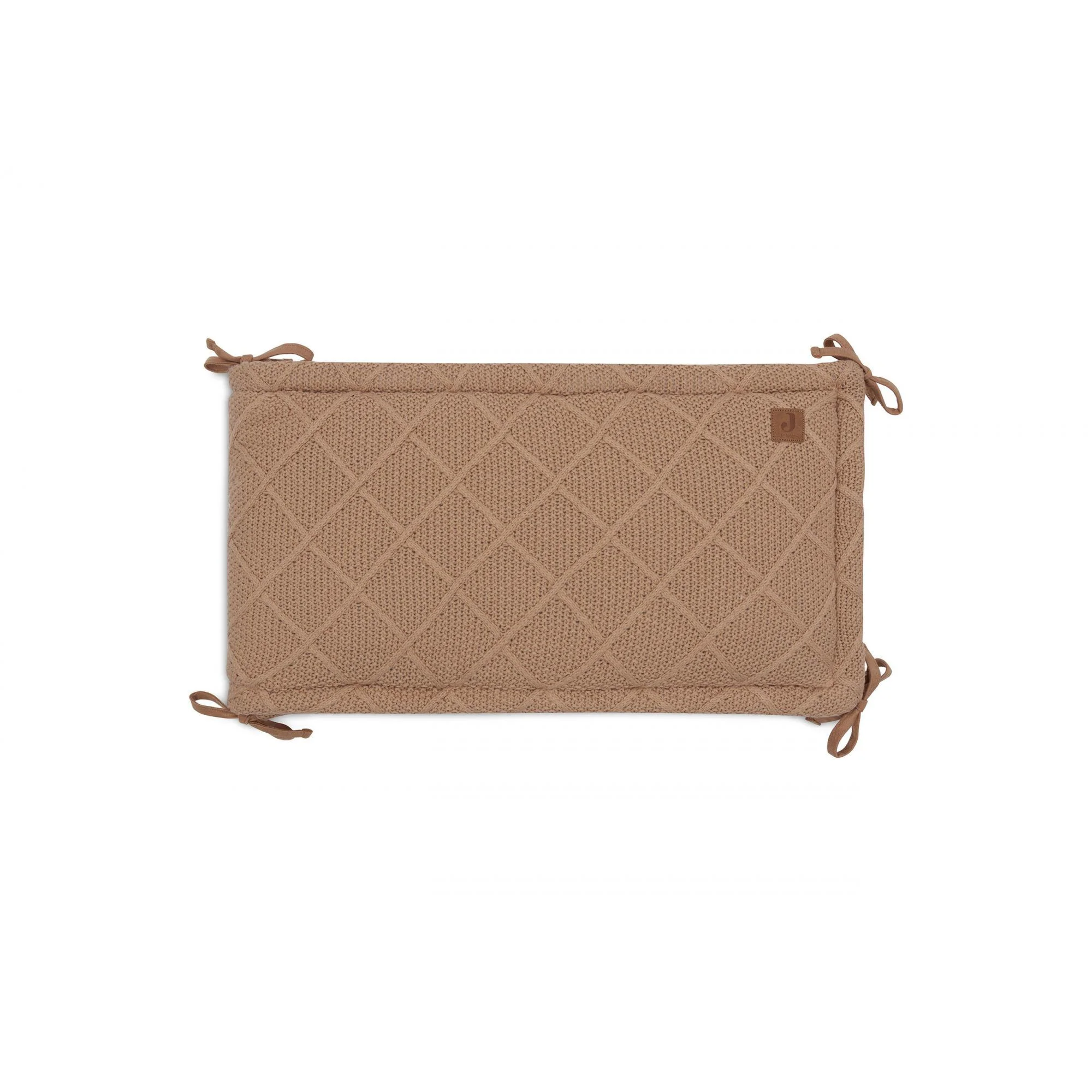 Aparator lateral pentru patut Jollein Check Knit Biscuit, 180x30 cm