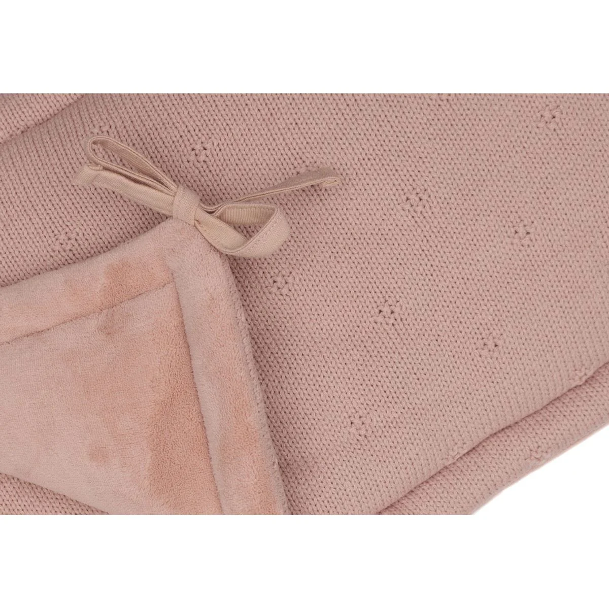 Aparator lateral pentru patut Jollein Cosy Knit Wild Rose, 180x30 cm