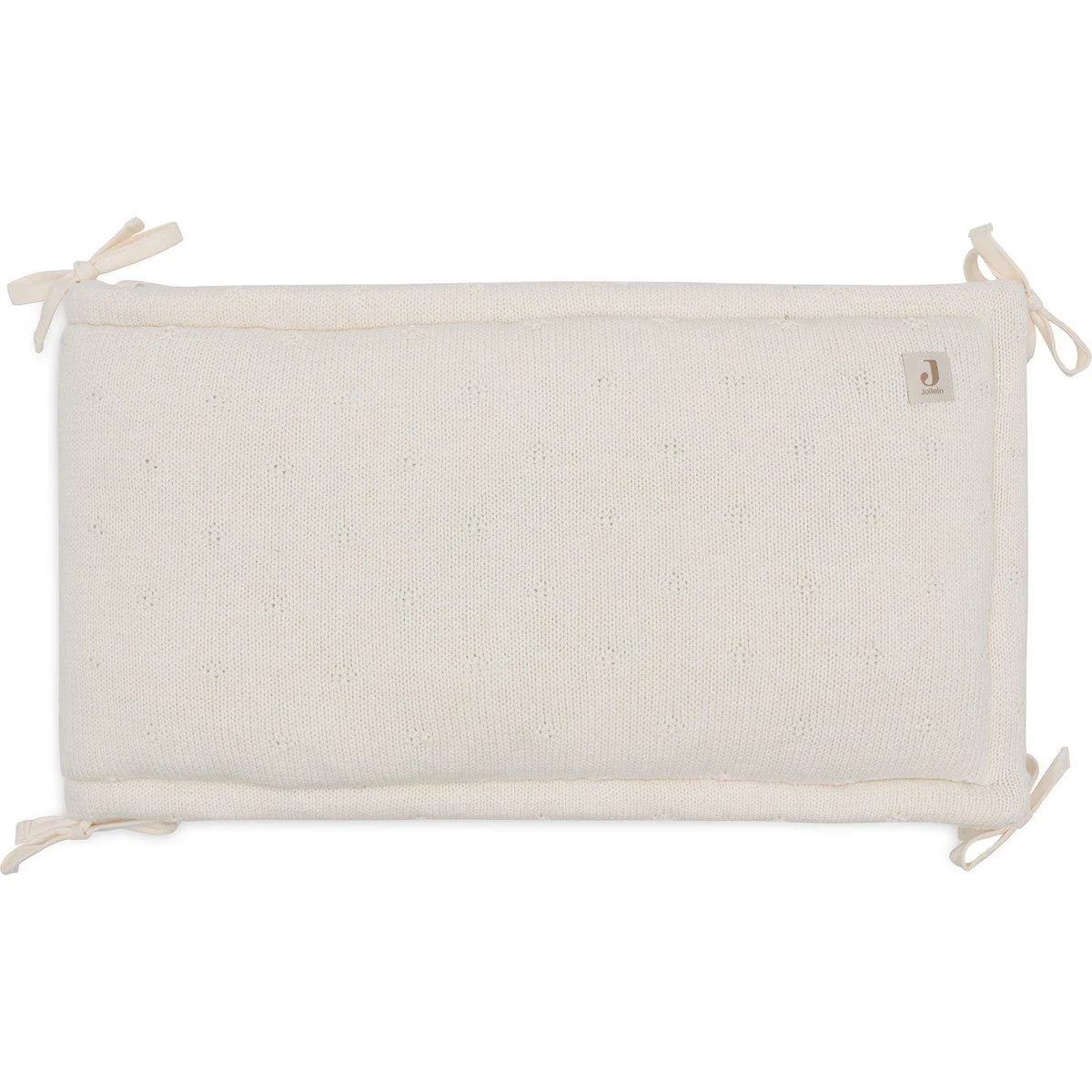 Aparator lateral pentru patut Jollein Cosy Knit Ivory, 180x30 cm