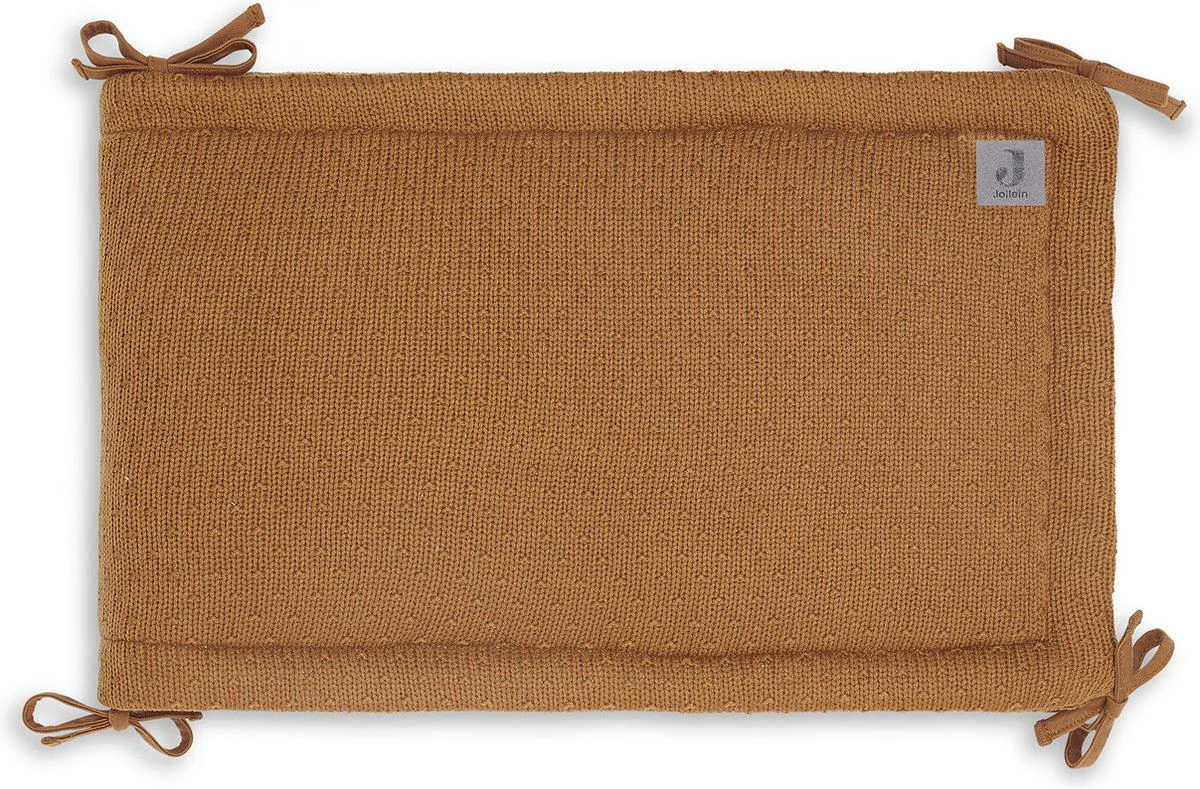 Aparator lateral pentru patut Jollein Bliss Knit Caramel, 180x35 cm