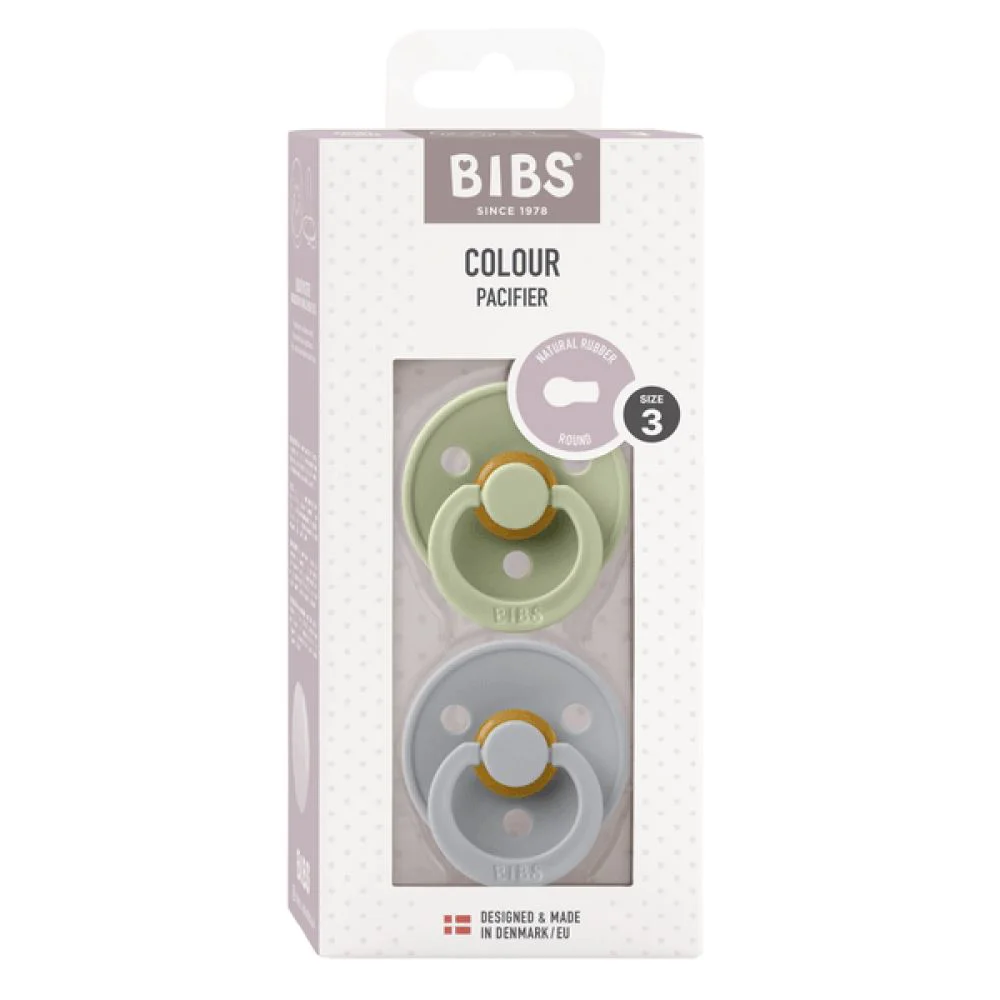 Set 2 suzete rotunde din latex BIBS Colour Sage/Cloud (18-36 luni) foto