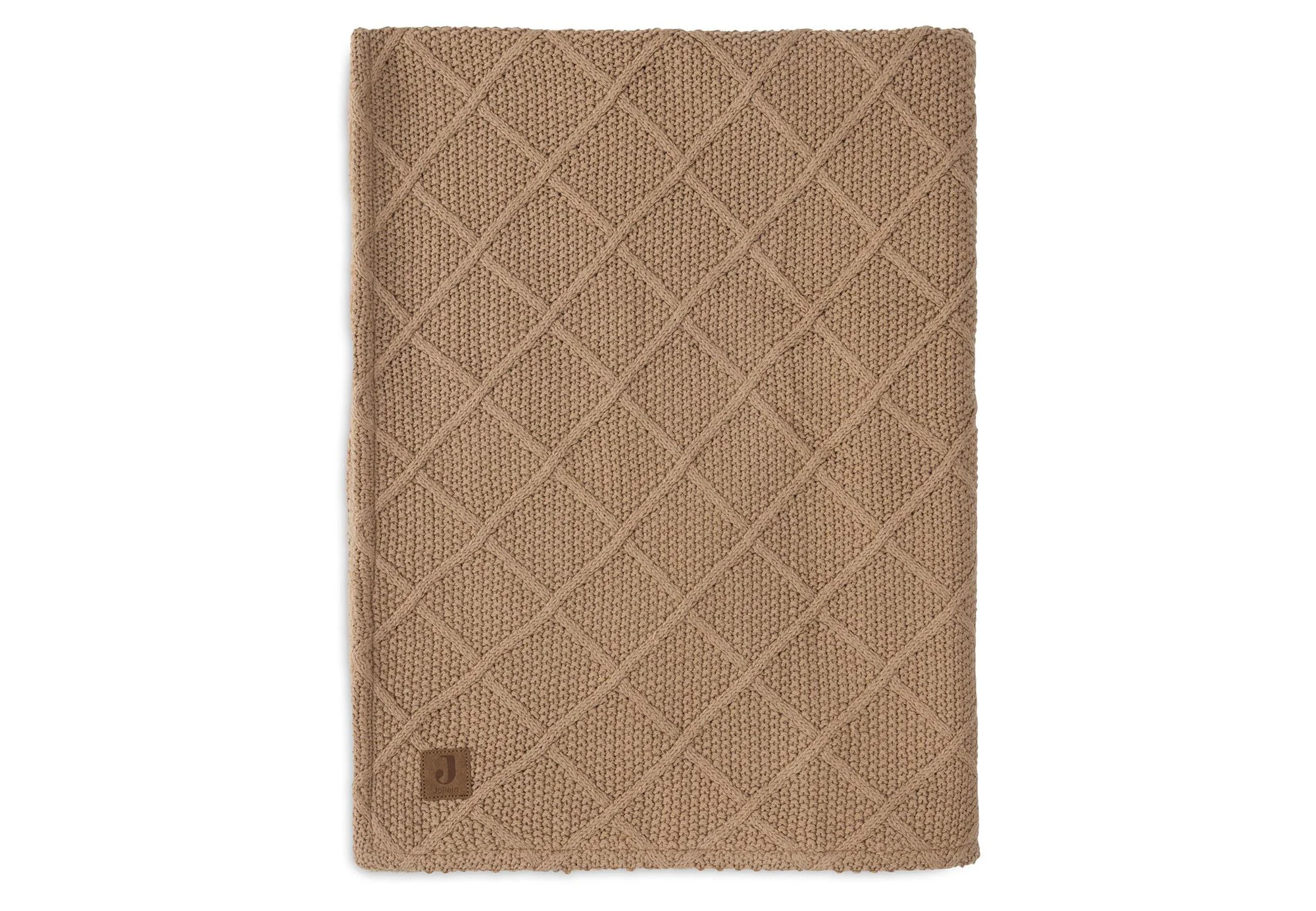 Плед Jollein Check Knit Biscuit/Teddy из флиса, 100x150 см