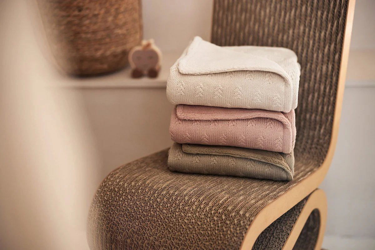 Плед Jollein Grain Knit Oatmeal/Velvet, 100x150 см