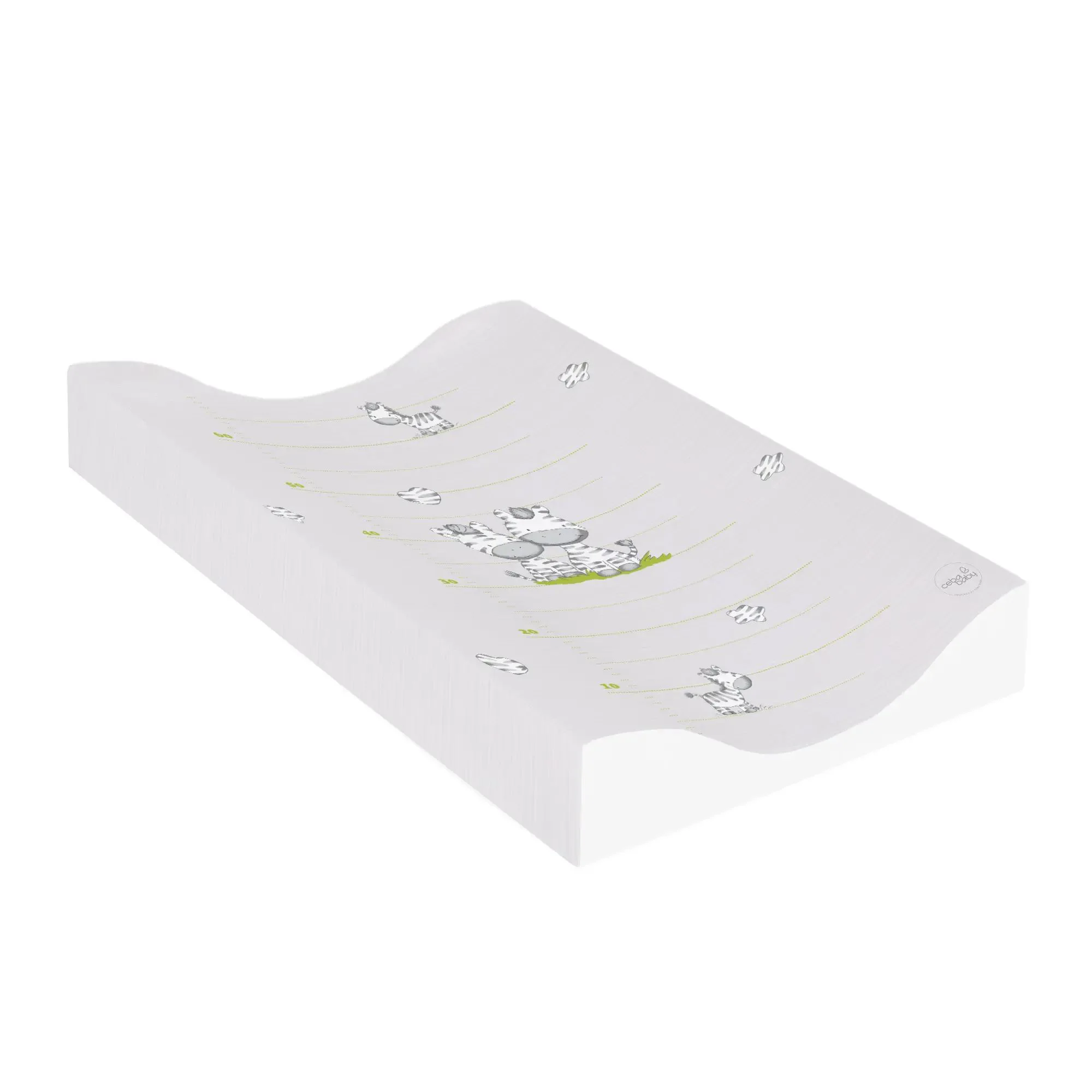 Saltea de infasat moale pe 2 parti Ceba Baby Cosy Grey Zebra, 70x50 cm