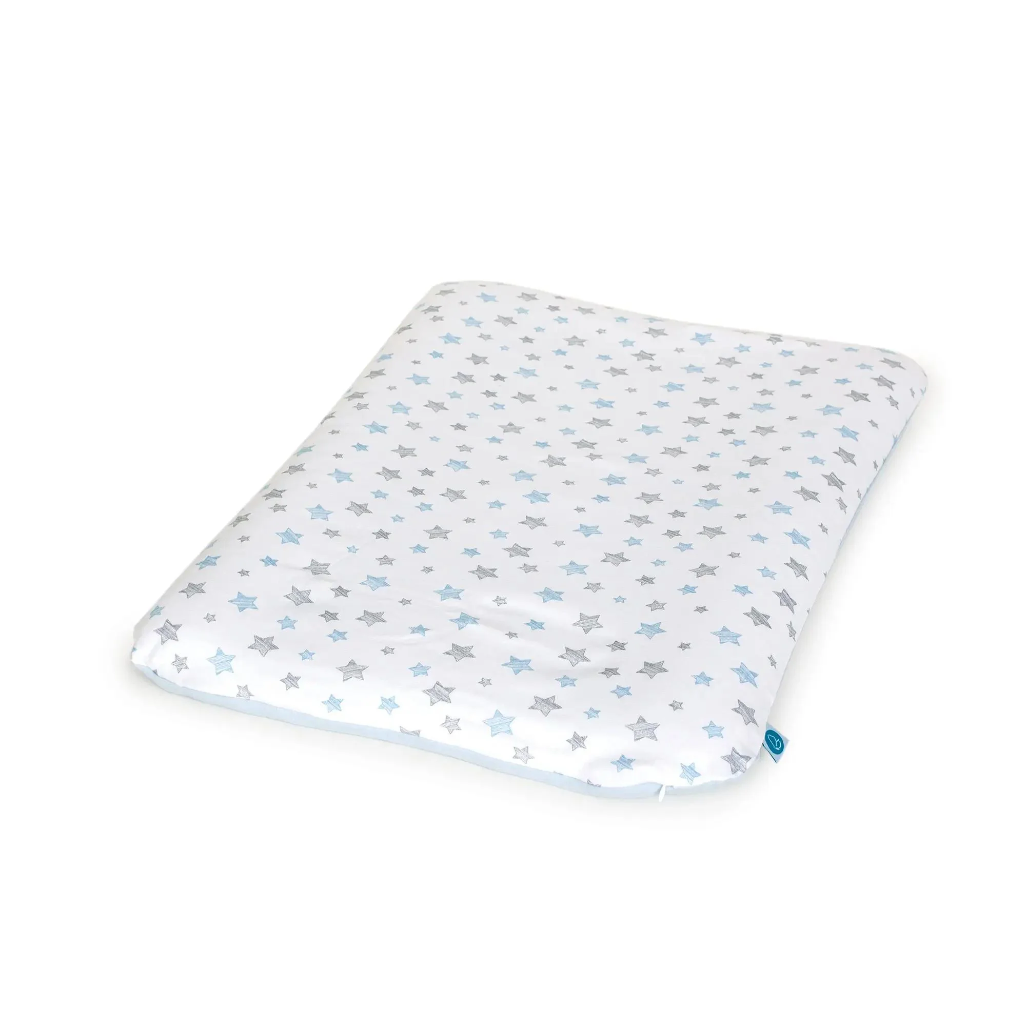 Huse pentru saltea de infasat moale Ceba Baby Gray Stars + Blue Stars, 70x50 cm foto