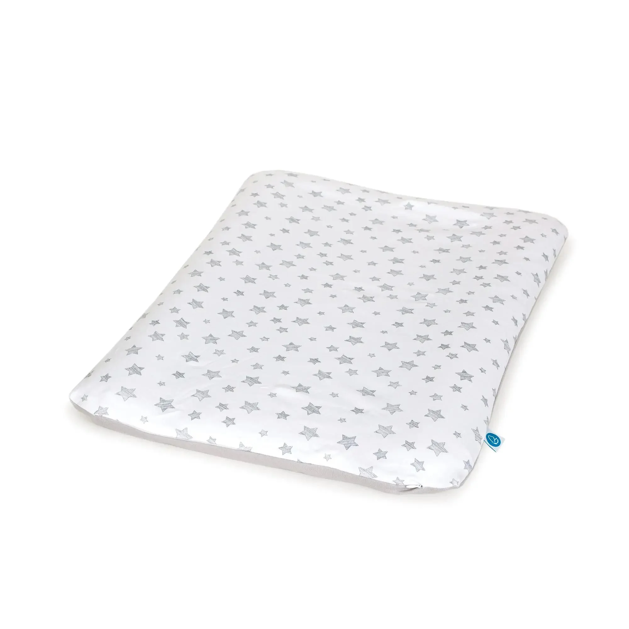 Huse pentru saltea de infasat moale Ceba Baby Gray Stars + Blue Stars, 70x50 cm foto