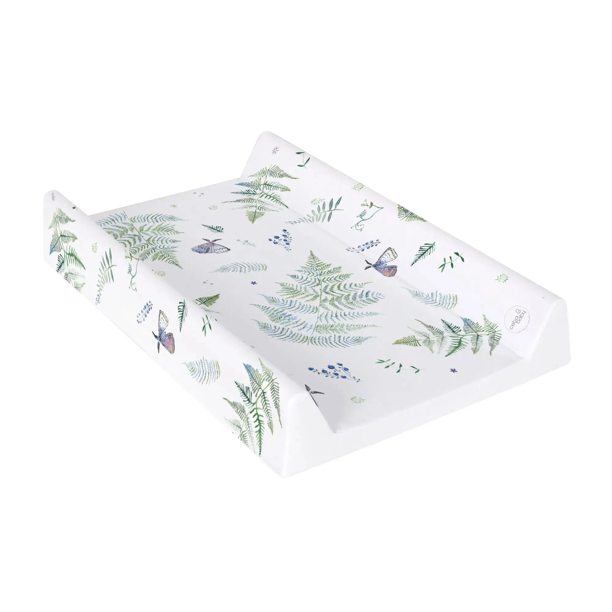 Saltea de infasat tare pe 2 parti Ceba Baby Comfort Watercolor Polypody, 70x50 cm