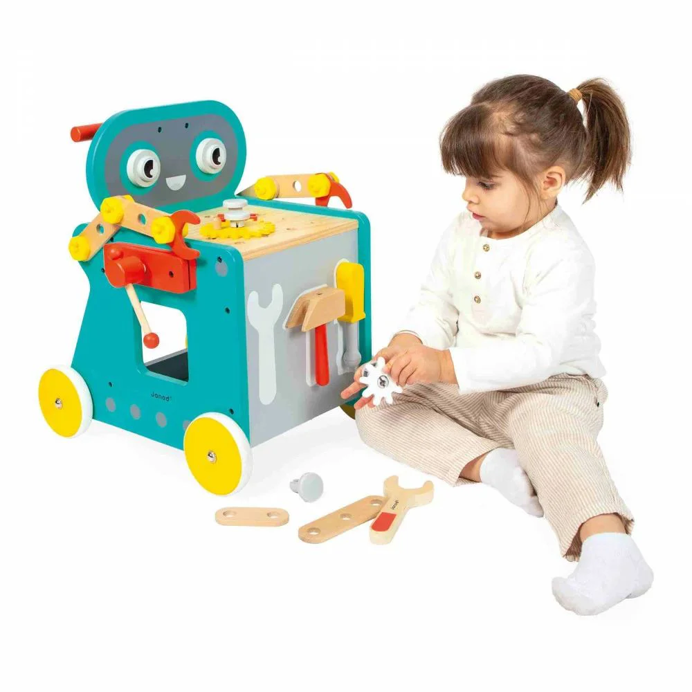 Premergator din lemn cu activitati Janod Brico'Kids Robot