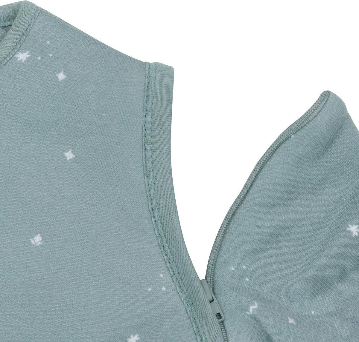 Sac de dormit cu maneci detasabile Jollein Twinkling Sea Green, 90 cm foto