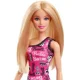 Кукла Barbie Fashion с белыми волосами и розовым платьем с принтом