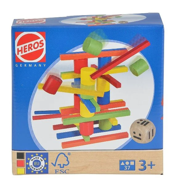 Joc educativ din lemn Eichhorn "Stacking", 37 piese foto