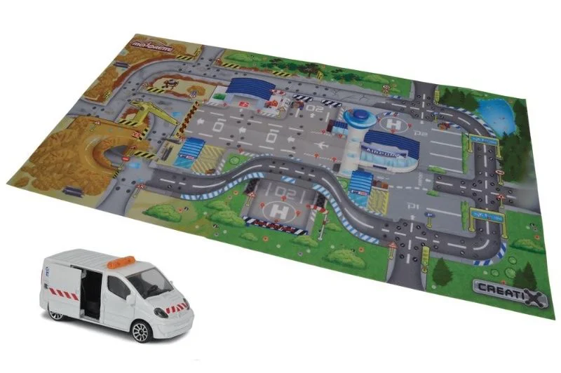 Игровой коврик Majorette Creatix, нескользящий  с машинкой, 3 вида