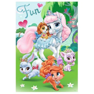 Puzzle Trefl Disney Princess Playing in the garden, 100 piese foto